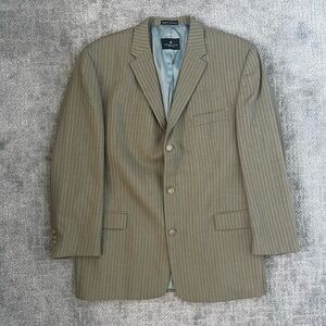 Kenneth Cole Reaction Tan Pinstripe 3 Button Suit Jacket